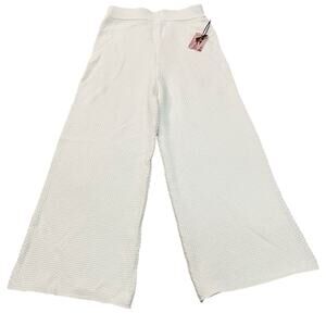 Sincerely Jules Textured Knit Wide Leg Pants Medium Pull On Loungewear Cropped